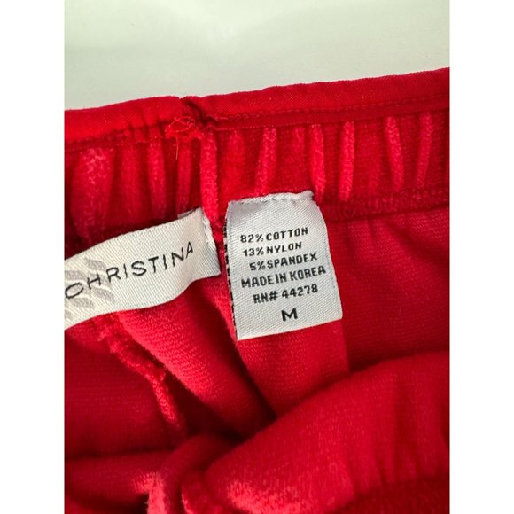 Marisa Christina Elastic Waist Pant Size Medium Red Cotton Blend Velour - Picture 4 of 16